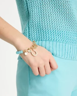 Jade Stone Link Charm Bracelet