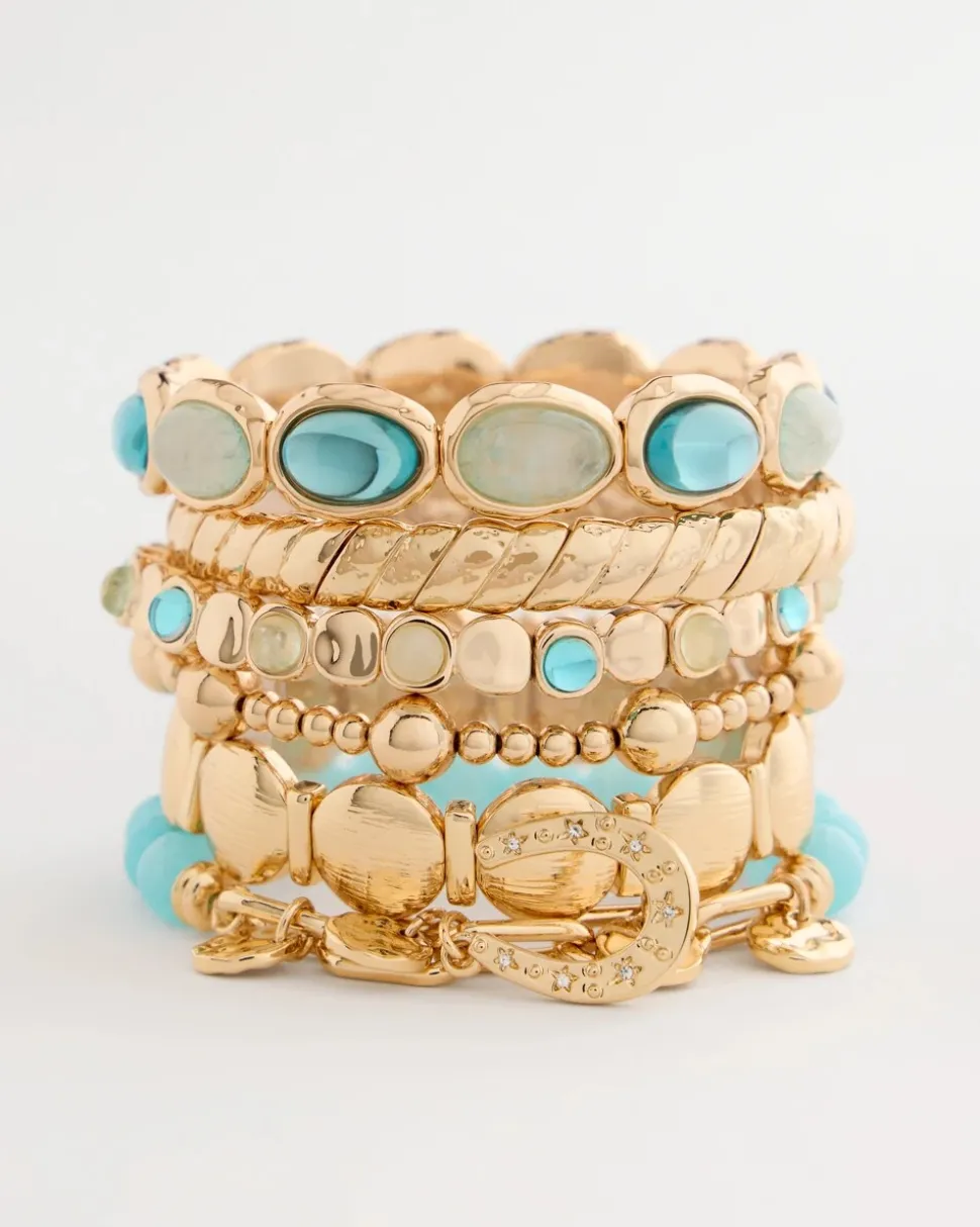Jade Stone Link Charm Bracelet