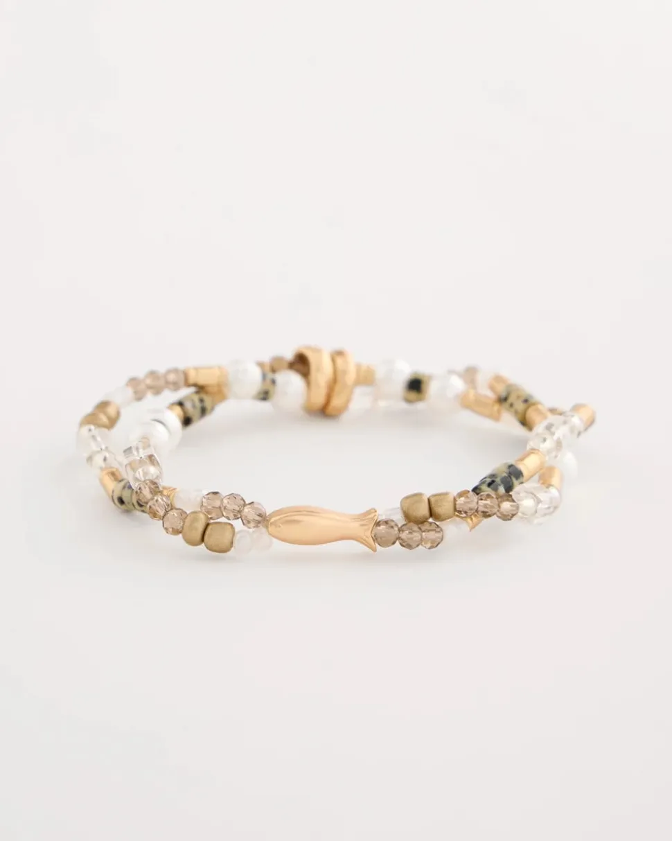 Jasper Stone Beaded Stretch Bracelet