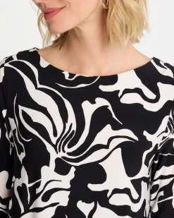 Jersey Knit Boatneck Shift Dress