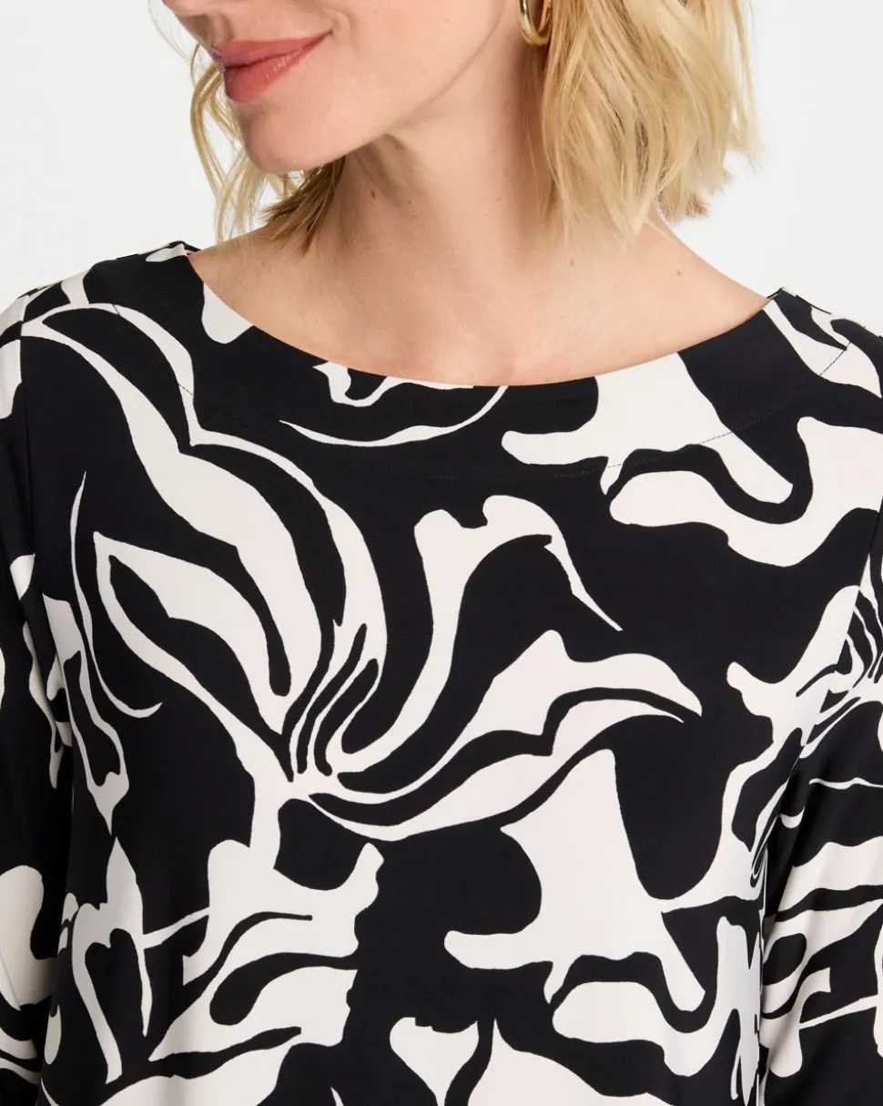 Jersey Knit Boatneck Shift Dress