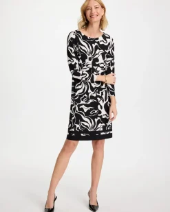 Jersey Knit Boatneck Shift Dress