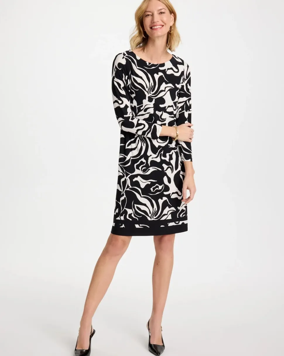Jersey Knit Boatneck Shift Dress