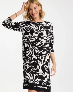 Jersey Knit Boatneck Shift Dress