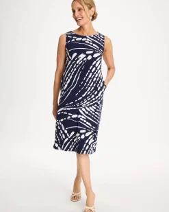 Jersey Knit Printed Shift Dress