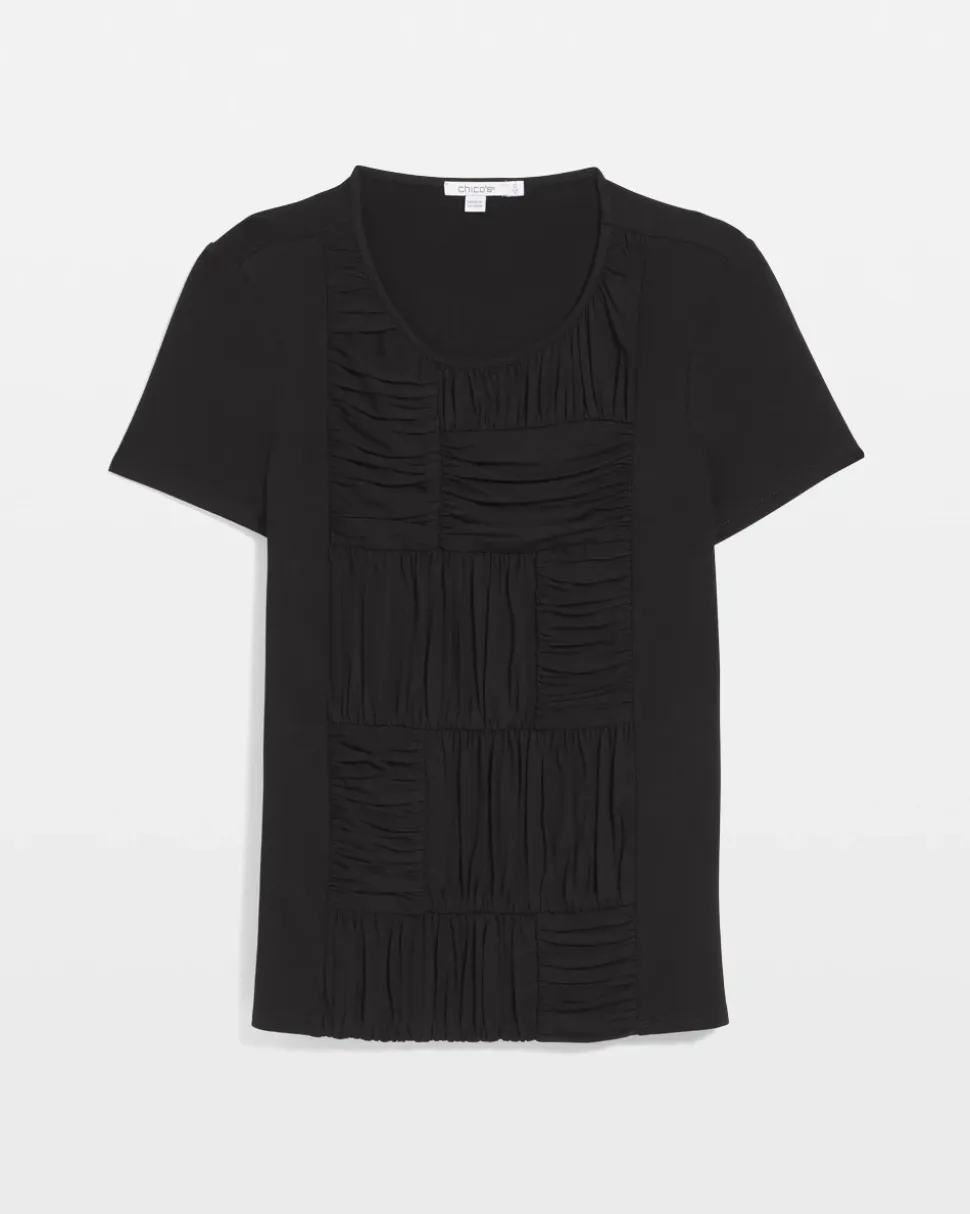 Jersey Knit Ruched Front Tee