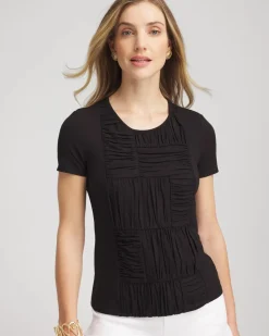 Jersey Knit Ruched Front Tee