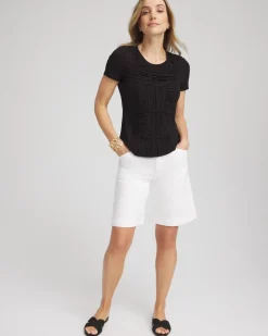 Jersey Knit Ruched Front Tee