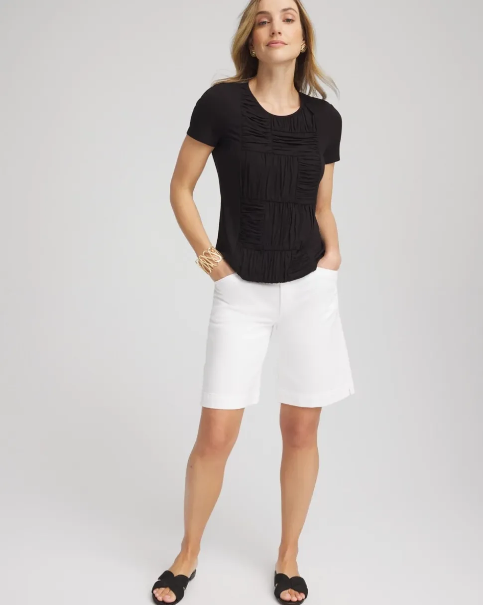 Jersey Knit Ruched Front Tee