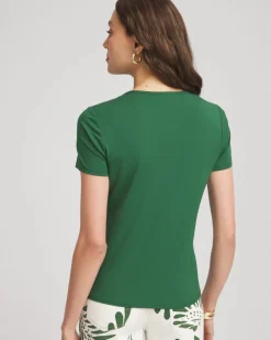 Jersey Knit Ruched Front Tee