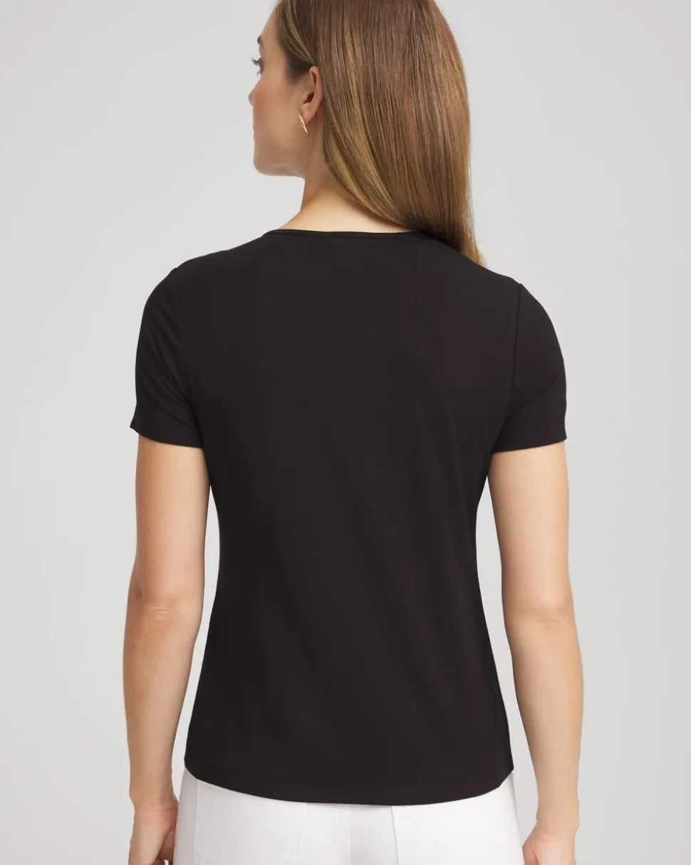 Jersey Knit Ruched Front Tee