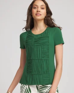 Jersey Knit Ruched Front Tee