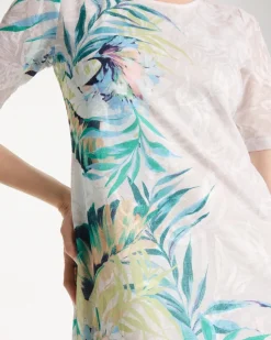 Jersey Knit Tropical Maxi Dress