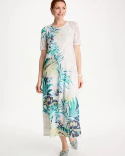 Jersey Knit Tropical Maxi Dress