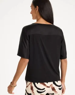 Jersey Satin Trim Elbow Tee