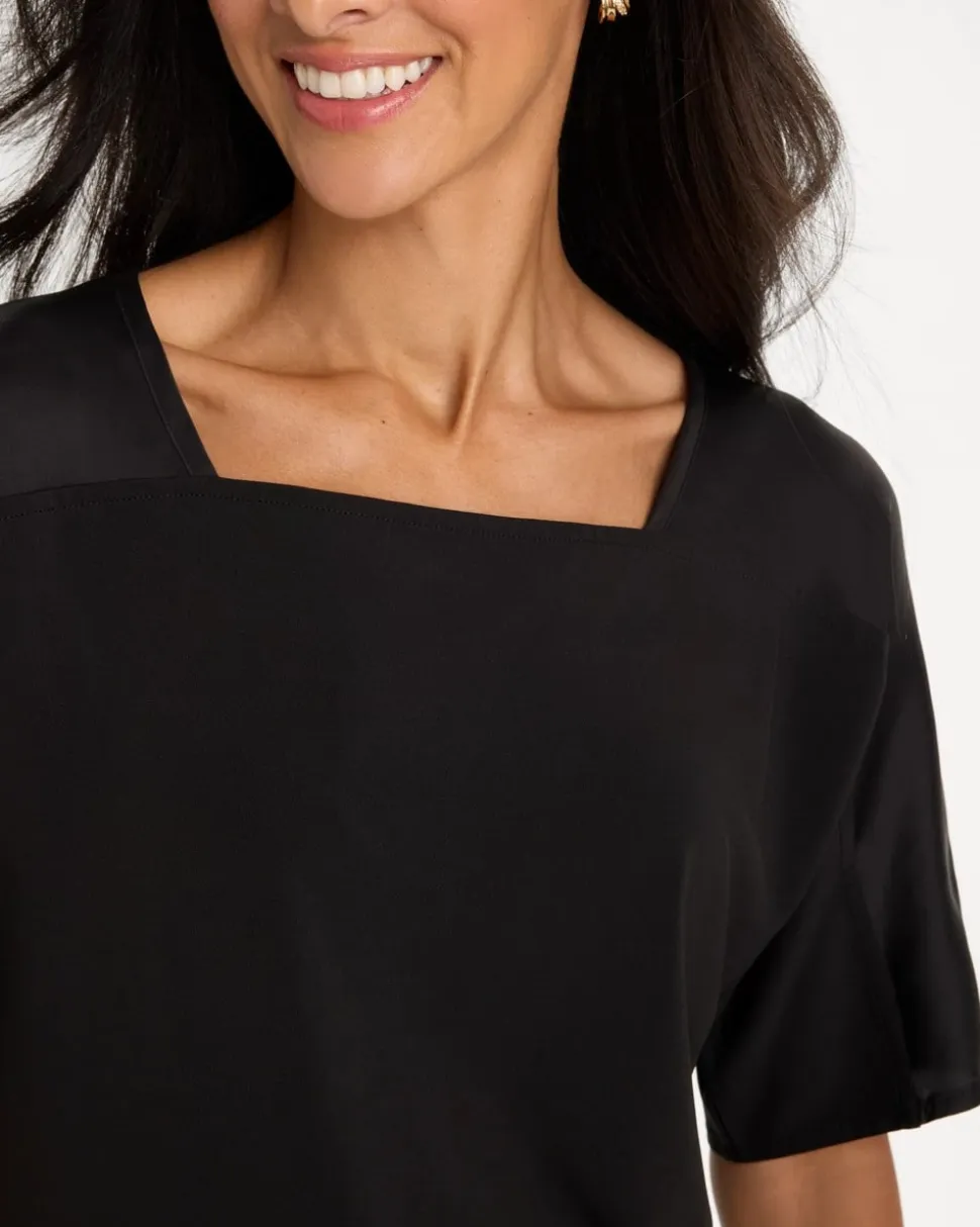 Jersey Satin Trim Elbow Tee