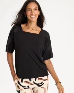 Jersey Satin Trim Elbow Tee