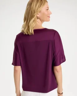 Jersey Satin Trim Elbow Tee