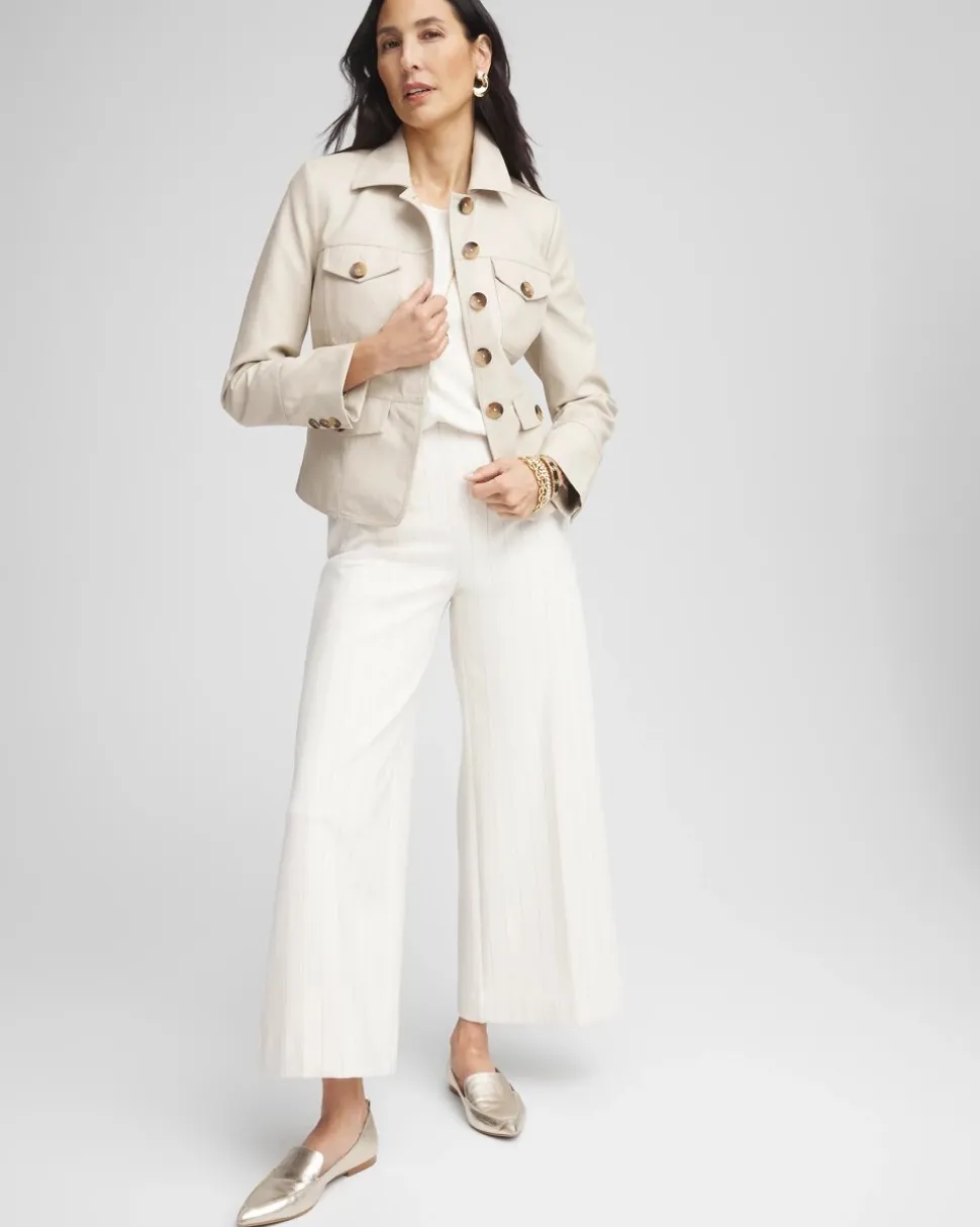 Juliet 360 Pinstripe Wide-Leg Pants