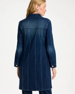 Knit Denim Elongated Topper