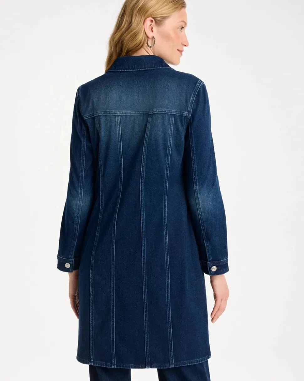 Knit Denim Elongated Topper