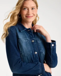 Knit Denim Elongated Topper