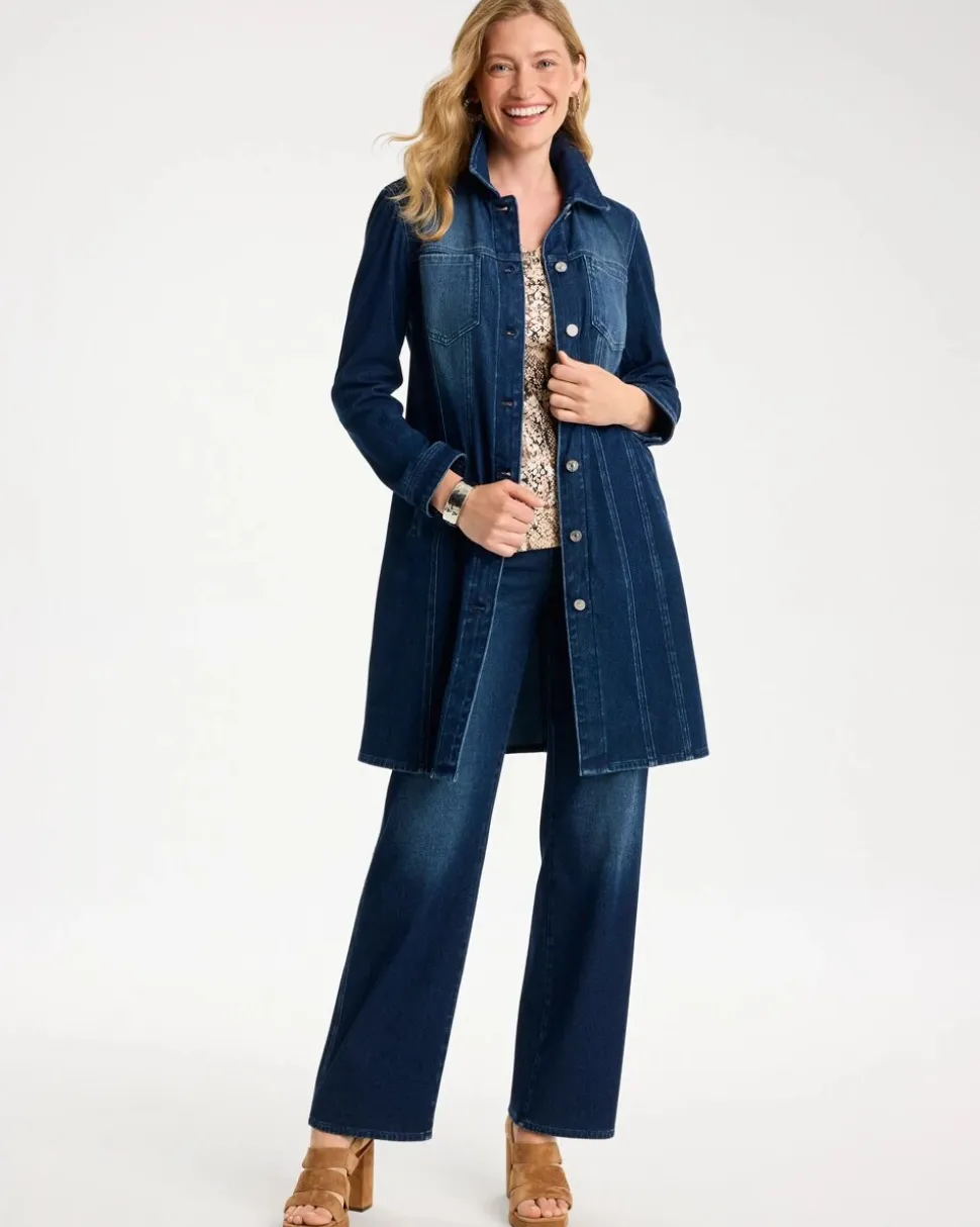 Knit Denim Elongated Topper
