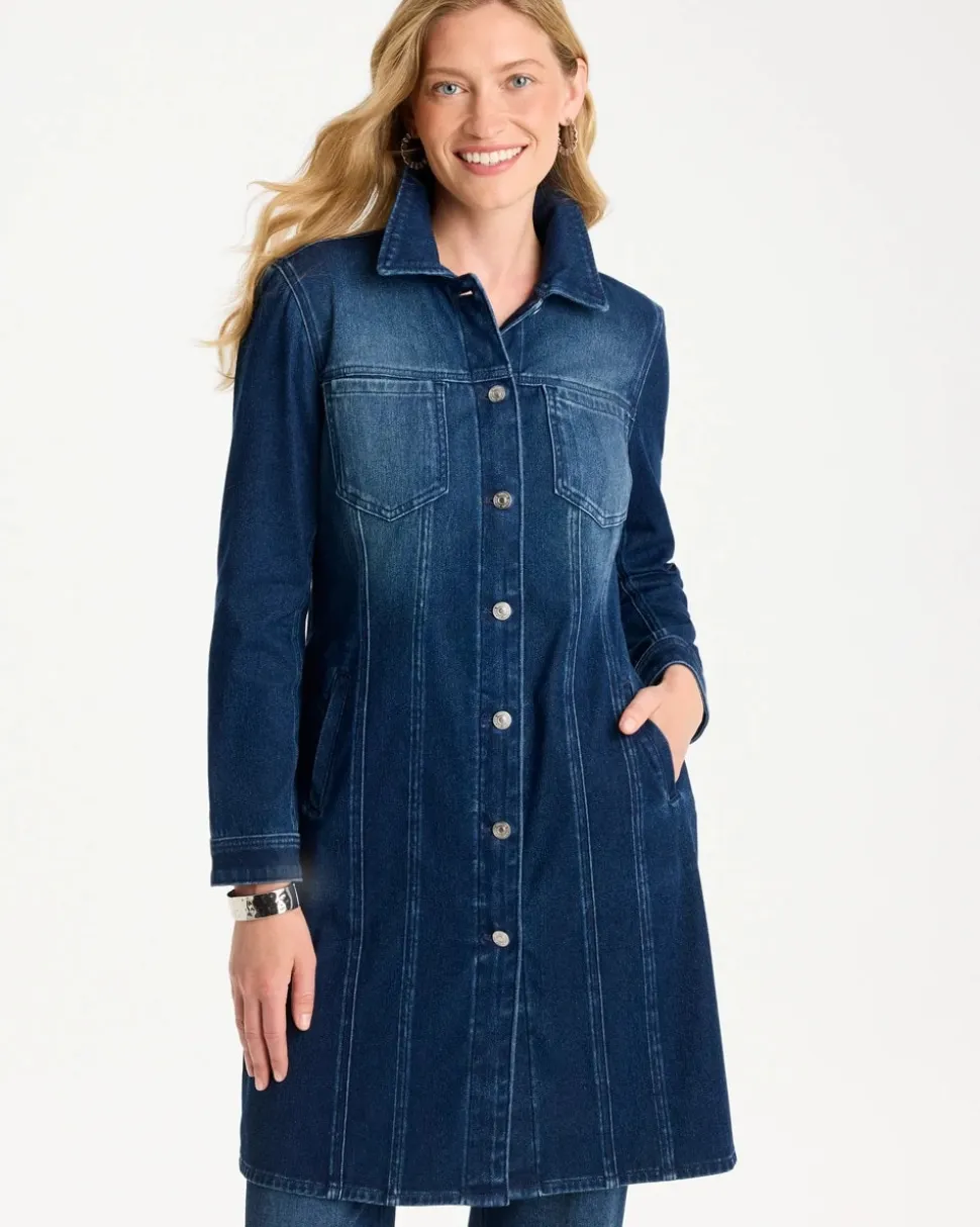 Knit Denim Elongated Topper
