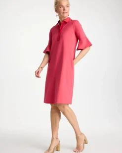 Knit Flounce Sleeve Dress