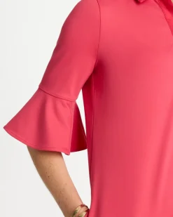 Knit Flounce Sleeve Dress