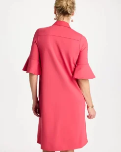 Knit Flounce Sleeve Dress