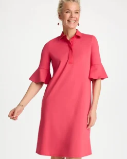 Knit Flounce Sleeve Dress