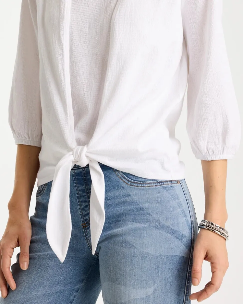 Knit Gauze Tie-Front Cardigan