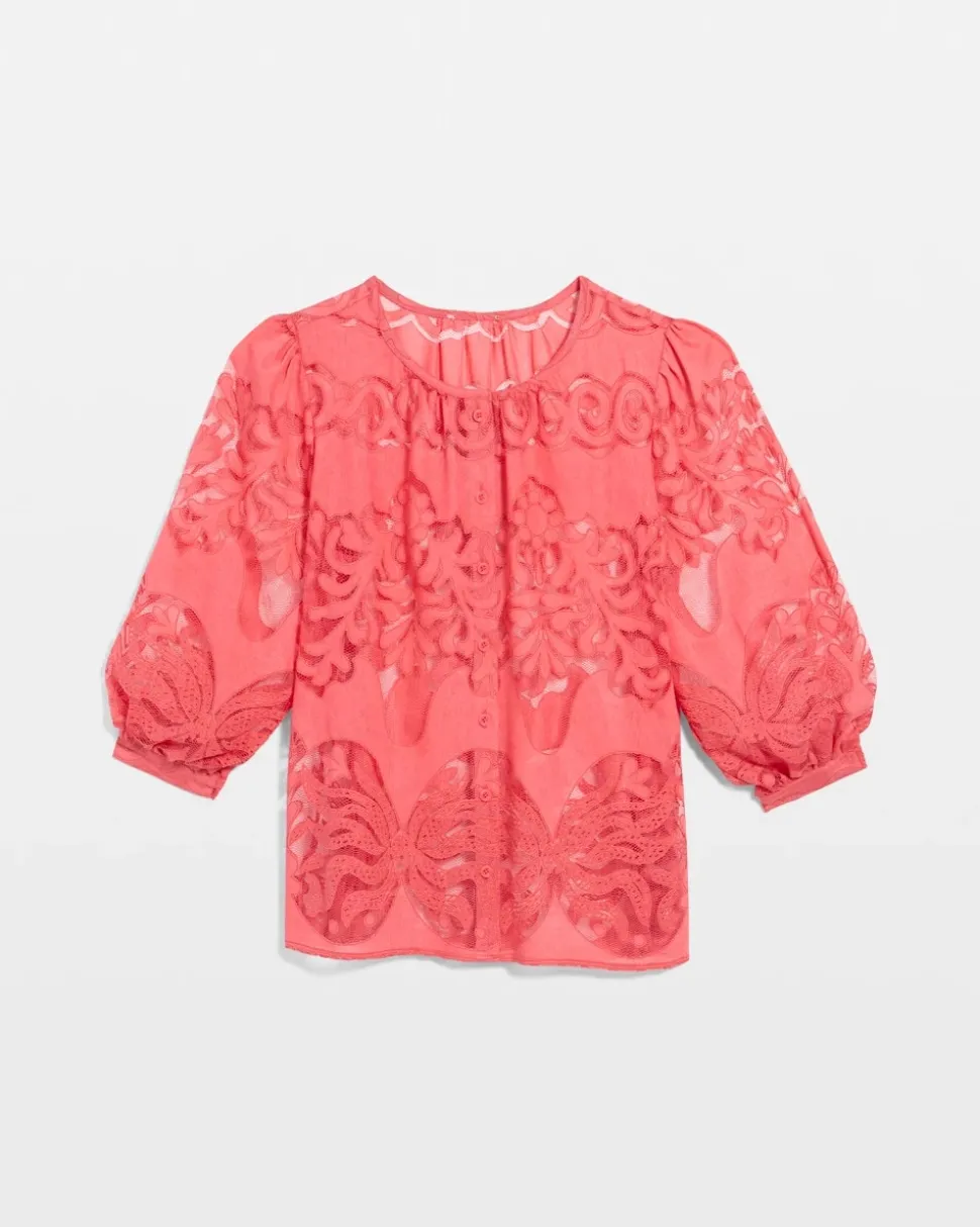 Lace Burnout Blouse