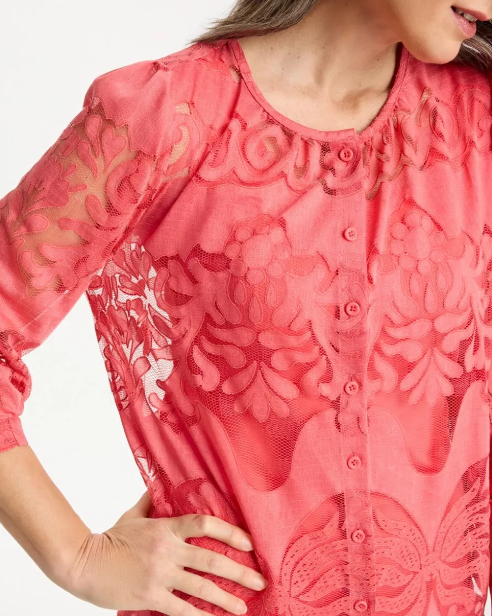 Lace Burnout Blouse
