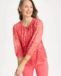 Lace Burnout Blouse