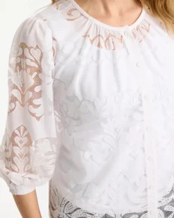 Lace Burnout Blouse
