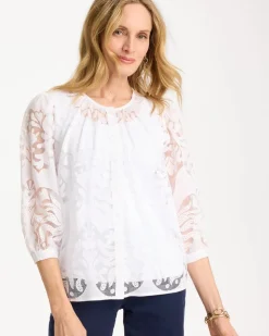 Lace Burnout Blouse
