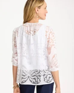 Lace Burnout Blouse