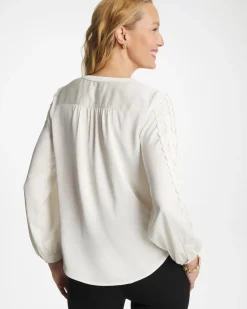 Laser Cut Crinkle Blouse