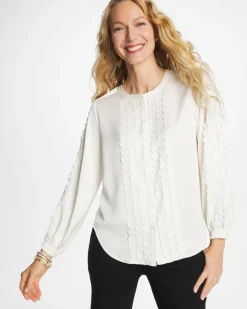 Laser Cut Crinkle Blouse