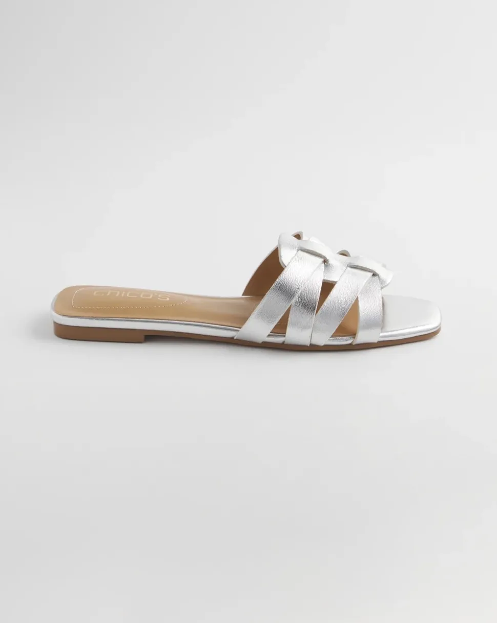Leather Cassidy Cross-Strap Slide Shoes