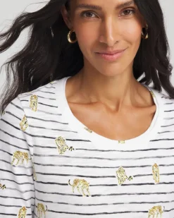 Leopard Graphic Elbow-Sleeve Tee