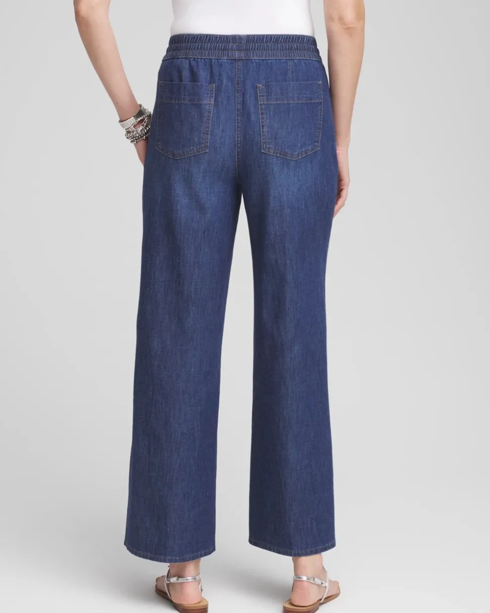 Lightweight Drawstring Ankle Jeans