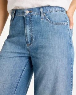 Lightweight Wide-Leg Capri Jeans