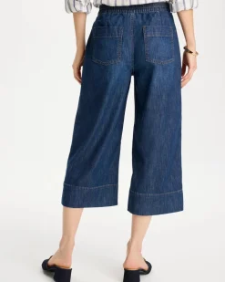 Lightweight Wide-Leg Capri Jeans