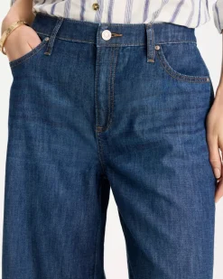Lightweight Wide-Leg Capri Jeans