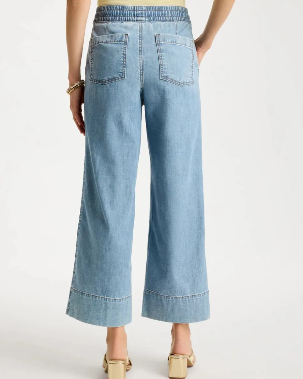 Lightweight Wide-Leg Crop Jeans
