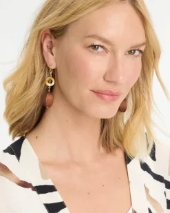 Linear Wood Drop Earrings