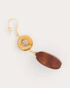 Linear Wood Drop Earrings